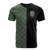 MacKinnon Hunting Ancient Tartan T-Shirt Half of Me - Cross Style